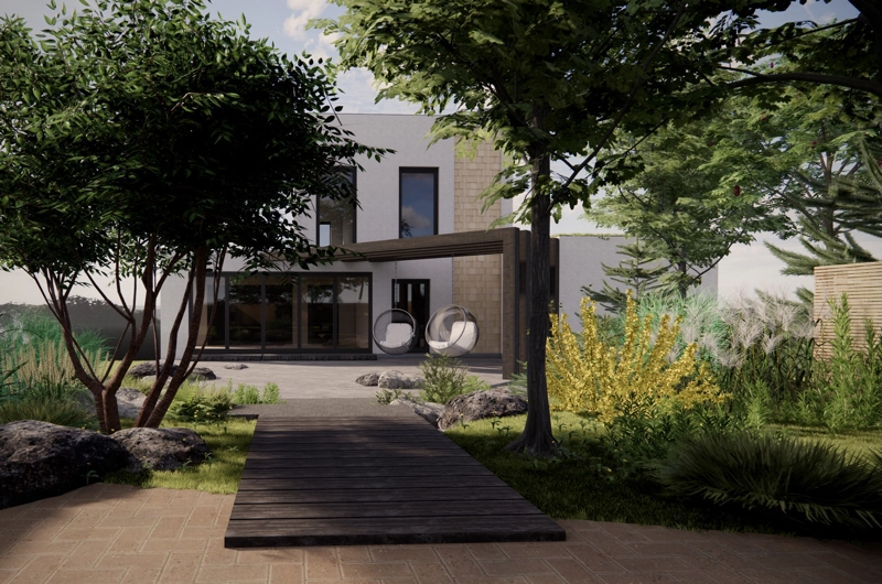 New development garden design in Tampere: ecological garden plan, natural garden, modern garden