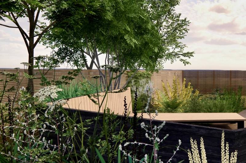 New development garden design in Tampere: ecological garden plan, natural garden, modern garden